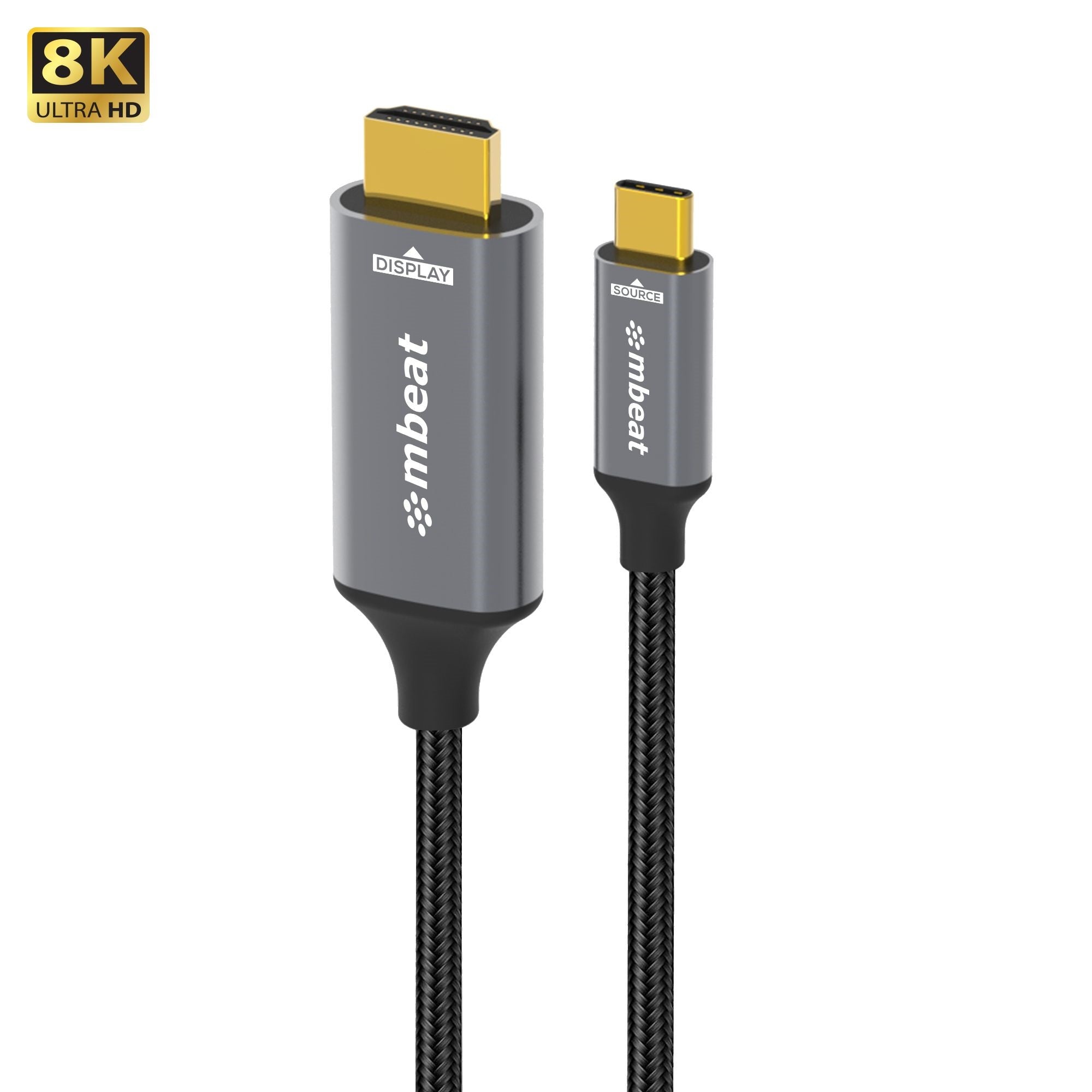 mbeat Tough Link 8K 1.8m USB-C to HDMI Cable  Host Interface: USB-C Output Interface: HDMI mbeat Tough Link 8K 1.8m USB-C to HDMI Cable  Host Interface: USB-C Output Interface: HDMI